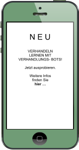 N E U VERHANDELNLERNEN MITVERHANDLUNGS- BOTS!  Jetzt ausprobieren.  Weitere Infos finden Sie hier …